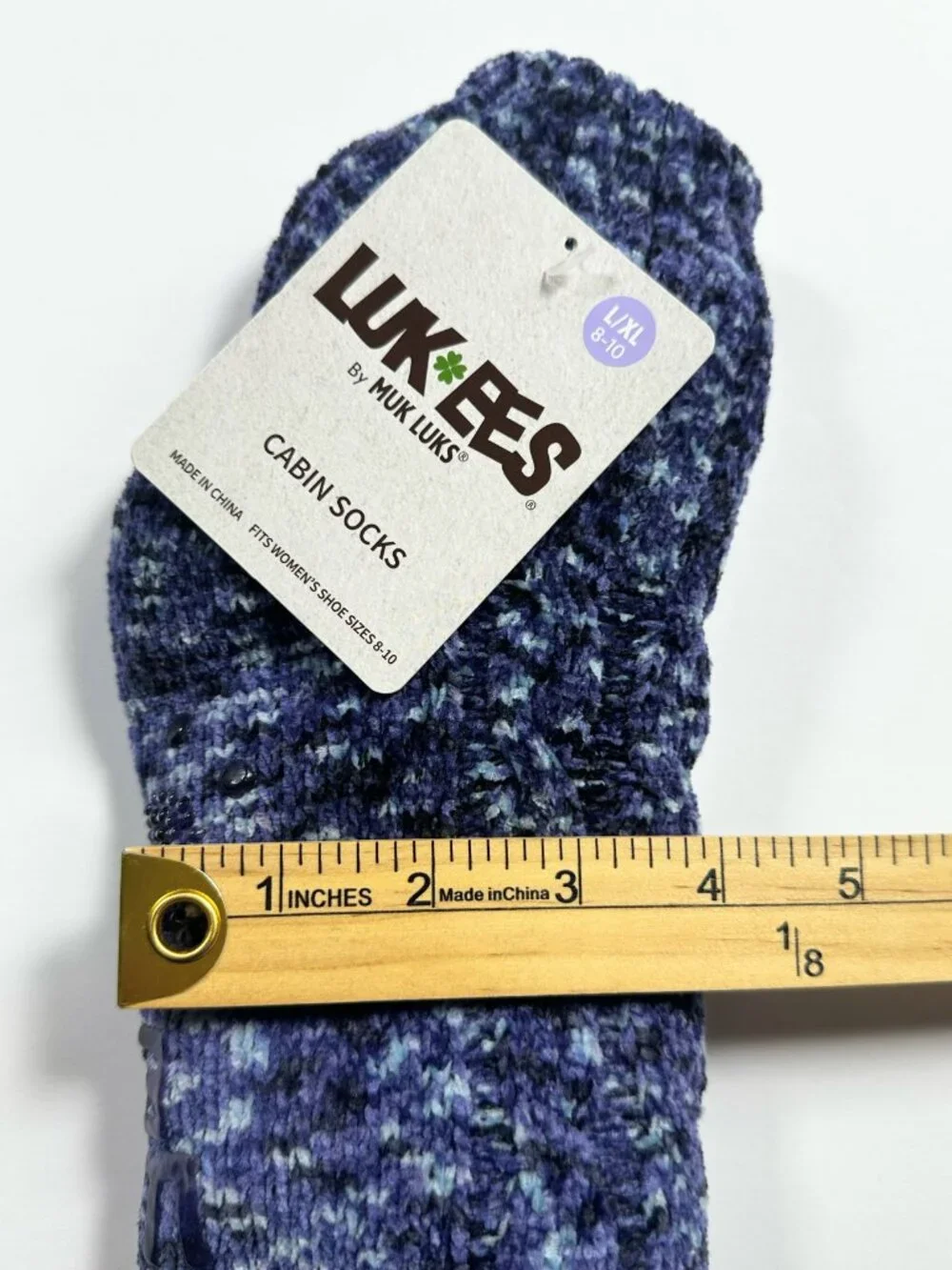 Muk Luks Slipper Socks L/XL (8 X 10)‎ Infused Blue/Purple/Multi Colored NWT